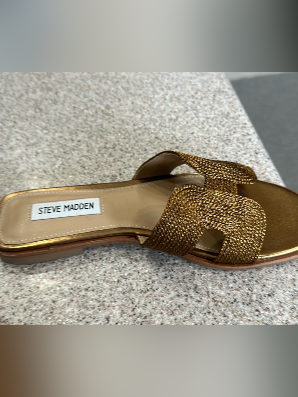 Steve Madden Hadyn Gold Braided Slide Size 7.5